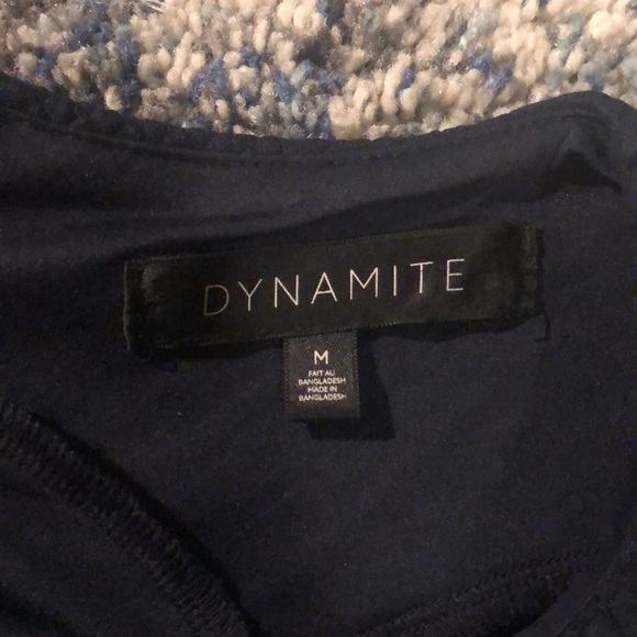 Dynamite, Medium Navy Blue Textured Dress with Zippered back - Picture 3 of 6